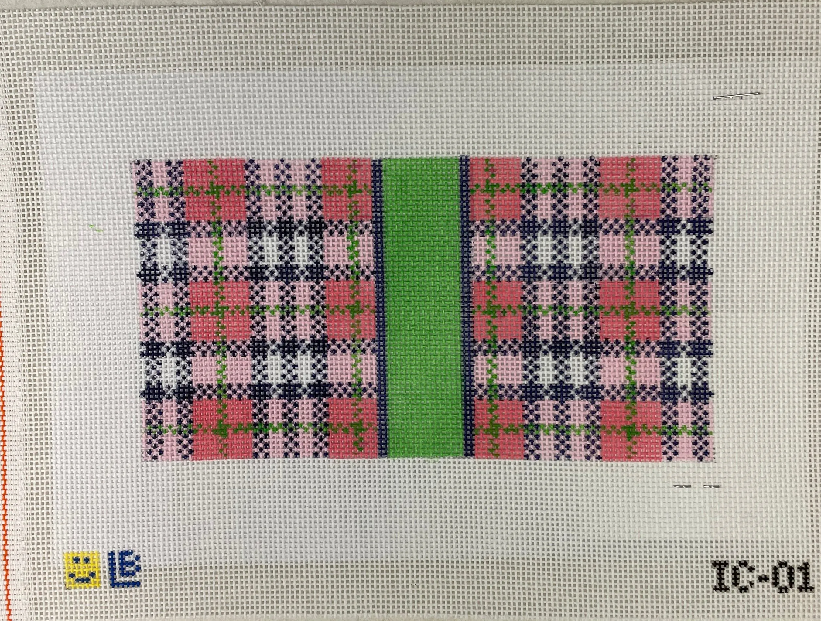 * Lauren Bloch Designs IC01 Pink Plaid 6x3 Insert