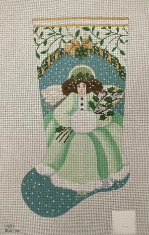* Melissa Shirley 1983 Wintergreen Angel Stocking- 13m