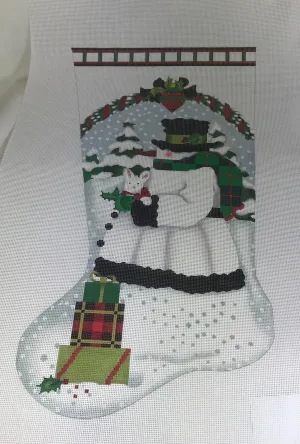 * Melissa Shirley 2113 White Snowman Stocking