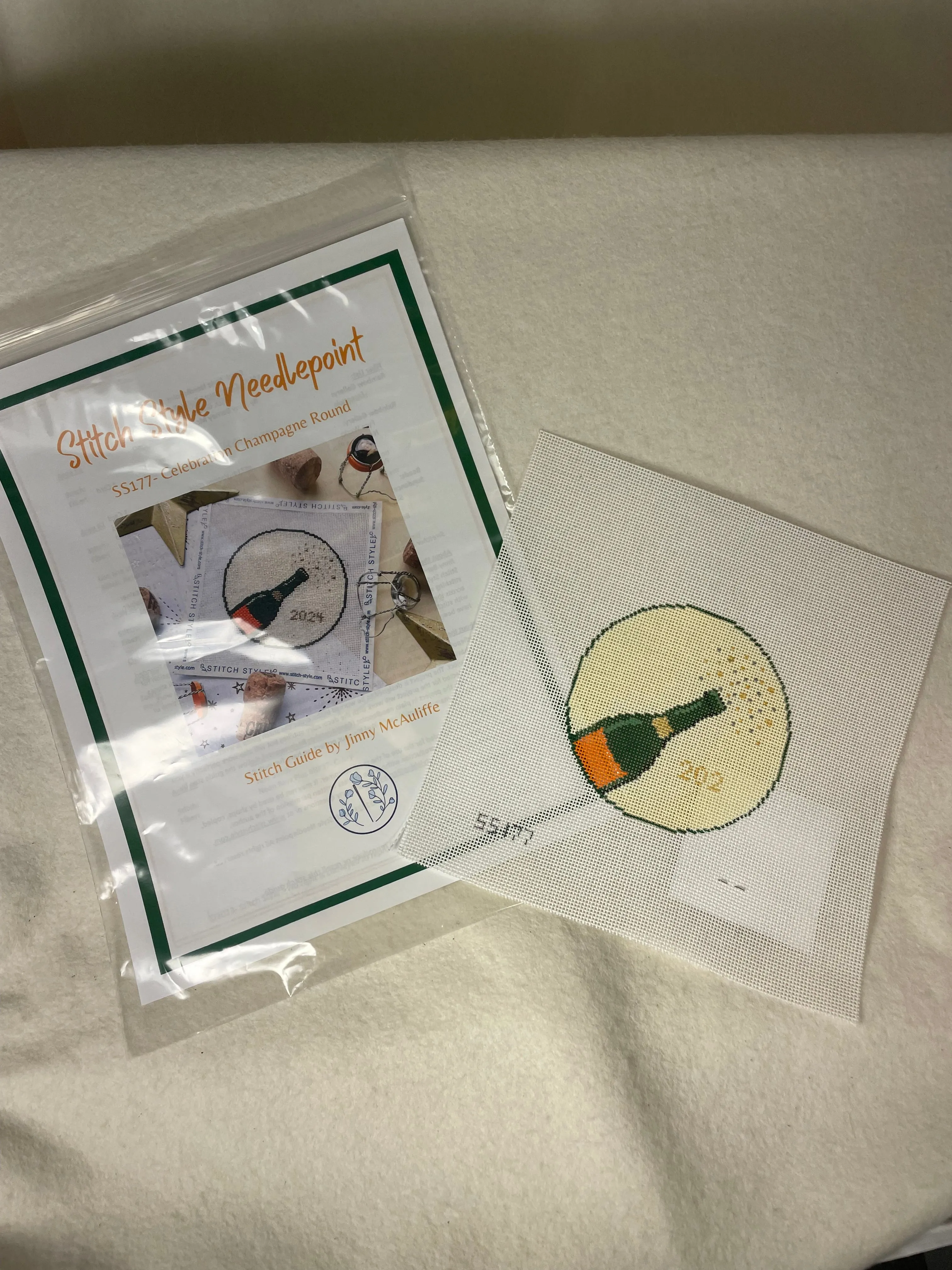 * Stitch Style SS177 Celebration Champagne Round- Stitch Guide by Jinny McAuliffe