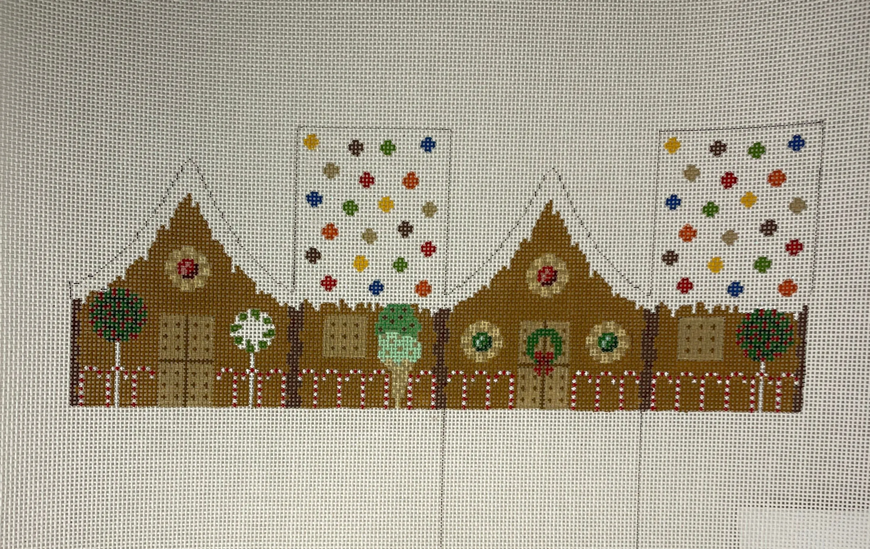 * Susan Roberts Needlepoint 0224-18 M and M Arched Roof 3D Gingerbread House