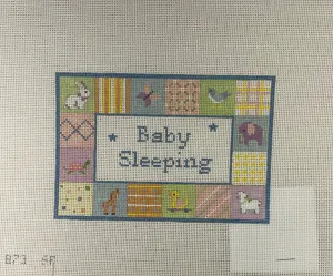 * Susan Roberts Needlepoint 0873 Patches "Baby Sleeping" Sign 18m