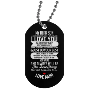 1 My Dear Son Military Dog Tag (One Dog Tag)
