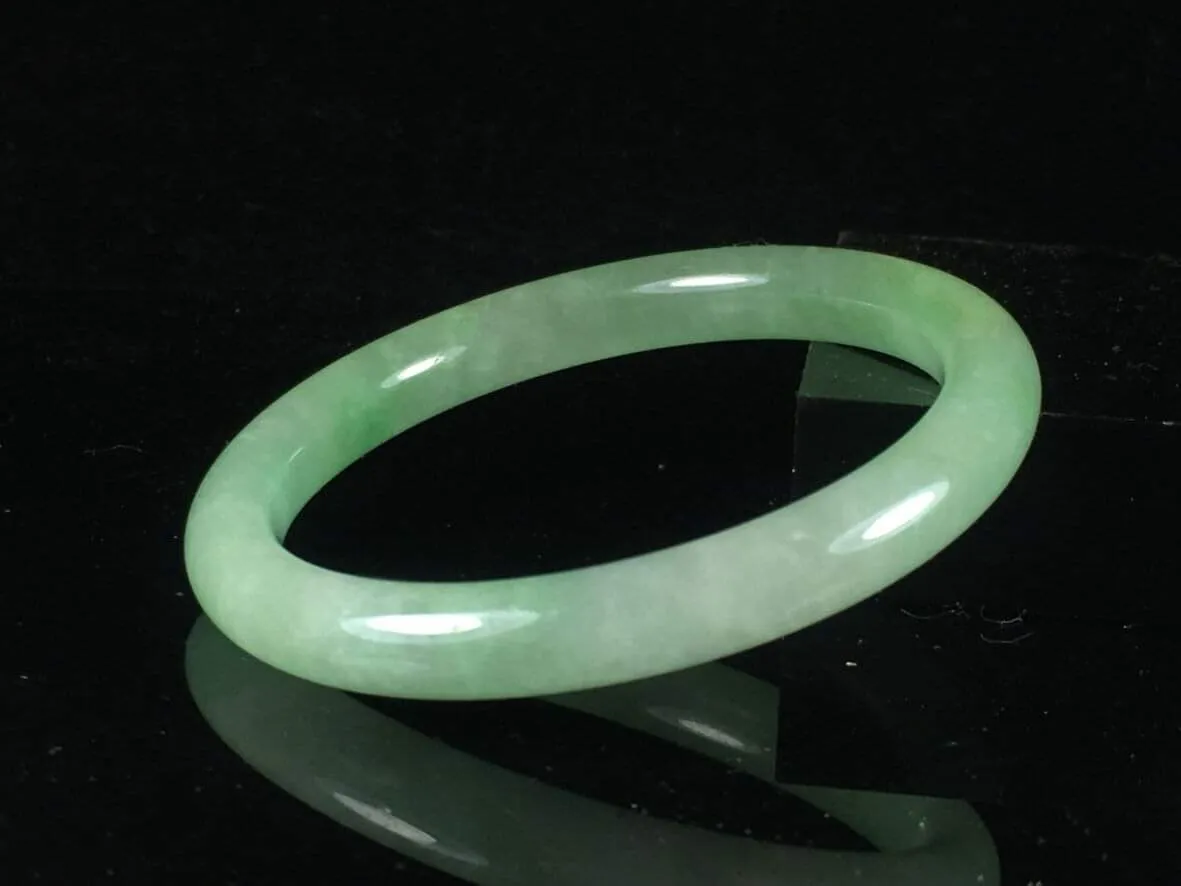 10% OFF- 56/57/58mm Certified Natural Jadeite Emerald A*Jade HandCarved Round Bracelet Bangle GX287