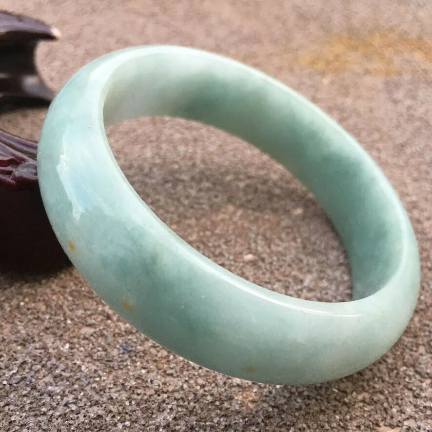 10% OFF- 57/58/59mm Certified Natural Lavender Light Green Jadeite Emerald A Jade HandCarved Lucky Bracelet Bangle GX381