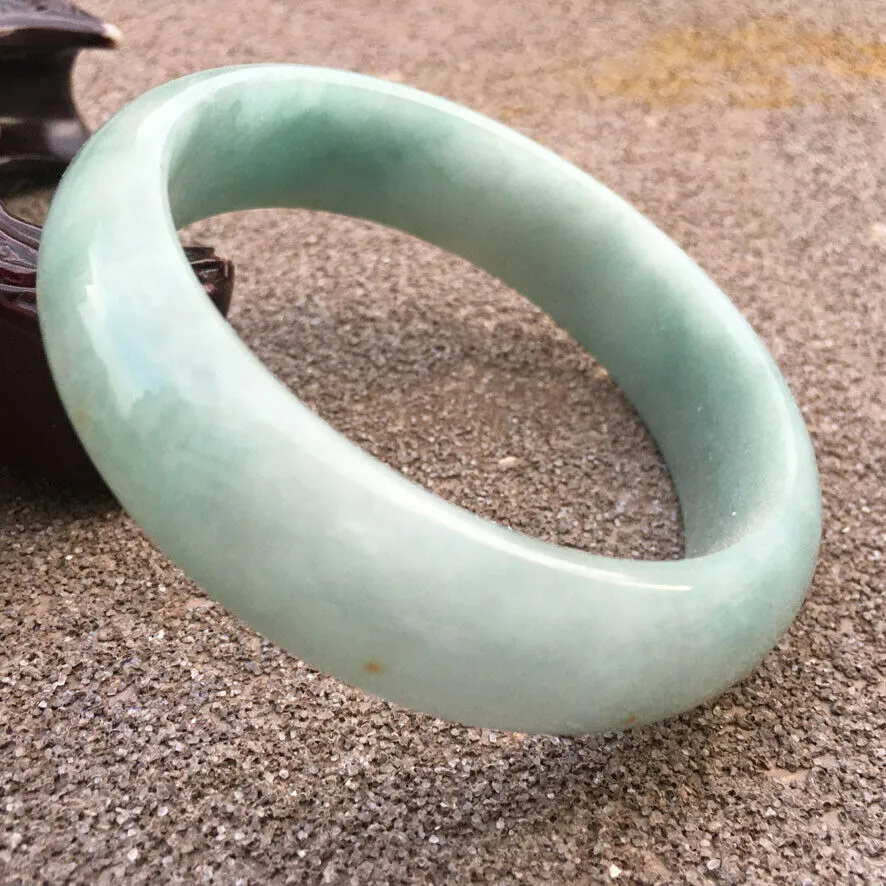 10% OFF- 57/58/59mm Certified Natural Lavender Light Green Jadeite Emerald A Jade HandCarved Lucky Bracelet Bangle GX381