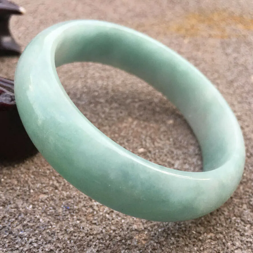 10% OFF- 57/58/59mm Certified Natural Lavender Light Green Jadeite Emerald A Jade HandCarved Lucky Bracelet Bangle GX381