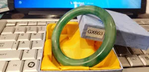 10% OFF- 59/60/61mm Certified Natural Jadeite Emerald A*Jade HandCarved Lucky Round Bracelet Bangle GX663