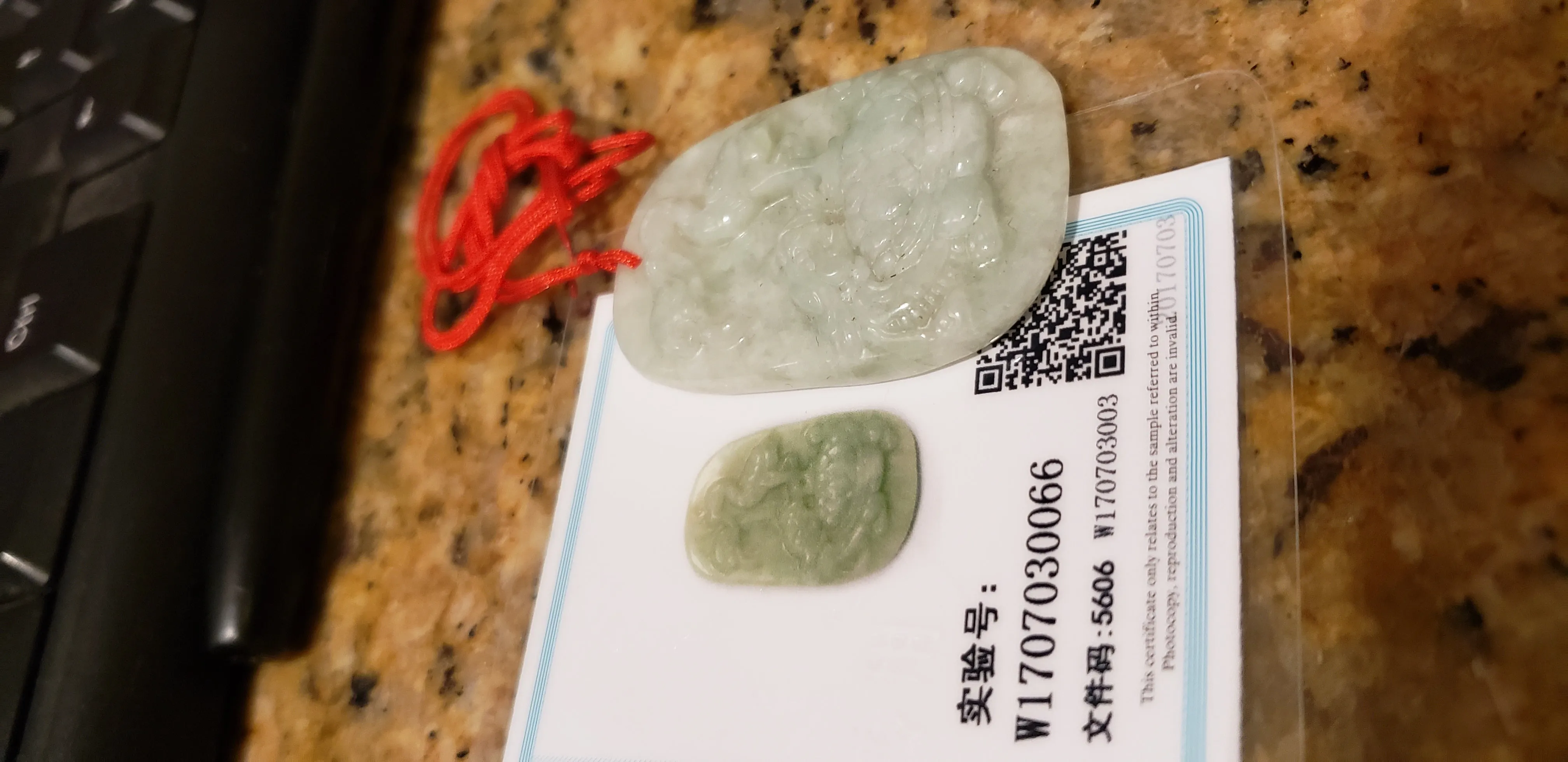 10% OFF- Certified Natural Jadeite Emerald A*Jade HandCarved Blessing Lucky Pendant W0066