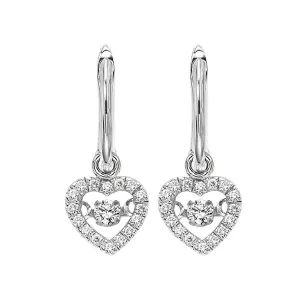 10KT White Gold & Diamond Classic Book Rhythm Of Love Fashion Earrings  - 1/5 ctw
