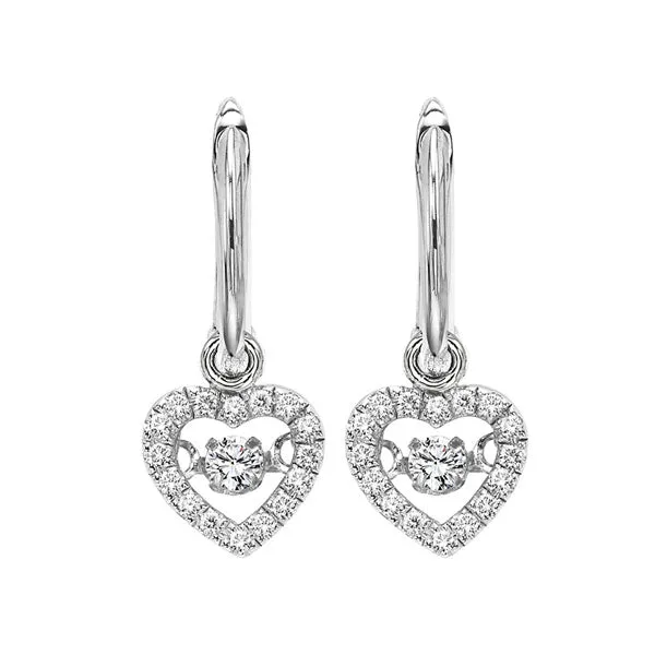 10KT White Gold & Diamond Classic Book Rhythm Of Love Fashion Earrings  - 1/5 ctw