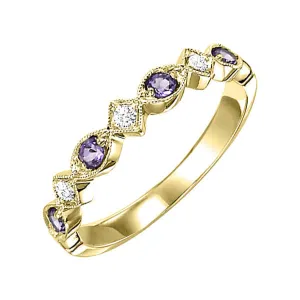 10KT Yellow Gold & Diamond Sparkle Fashion Ring  - 1/10 ctw