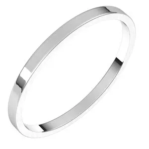 14K White 1.5 mm Flat Ultra-Light Band Size 7