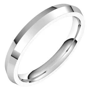 14K White 3 mm Knife Edge Comfort Fit Band Size 7