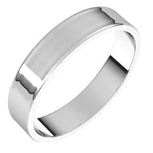 14K White 4 mm Flat Ultra-Light Band Size 7.5
