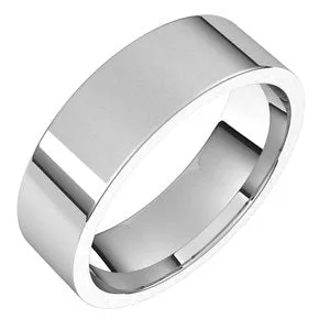 14K White 6 mm Flat Comfort Fit Light Band Size 9
