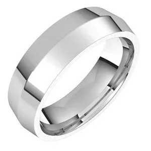 14K White 6 mm Knife Edge Comfort Fit Band Size 8