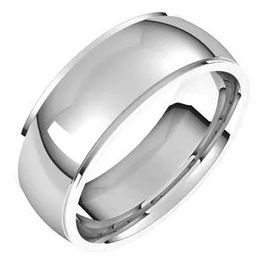 14K White 7 mm Comfort Fit Edge Band Size 7