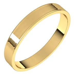 14K Yellow 3 mm Flat Ultra-Light Band Size 6.5