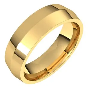 14K Yellow 6 mm Knife Edge Comfort Fit Band Size 11