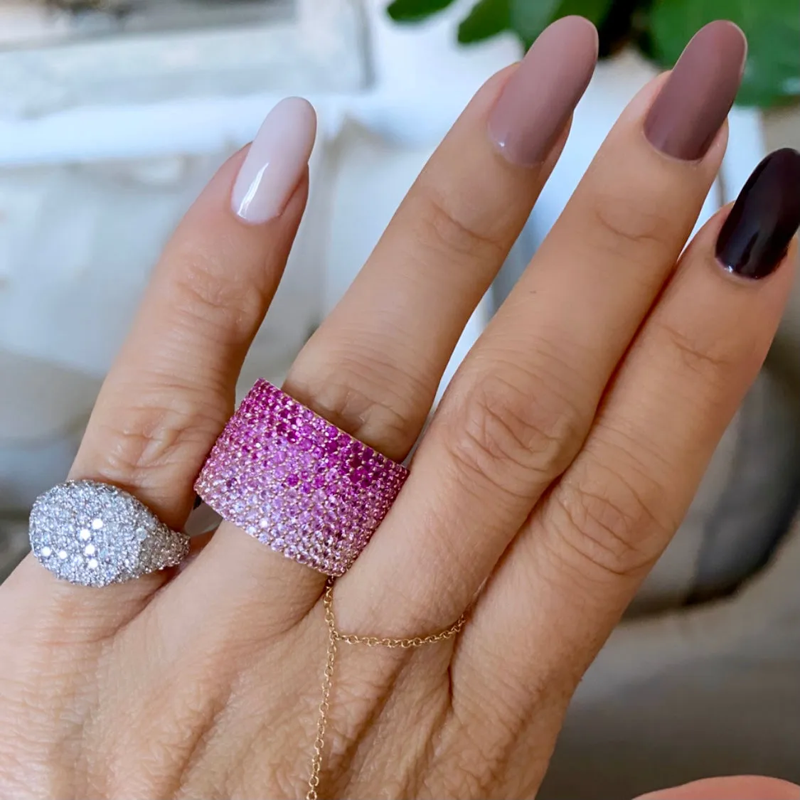 14KT Gold Diamond Cushion Pinky Ring, Best Seller!