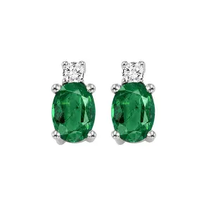 14KT White Gold & Diamond Classic Book Color Ensembles Fashion Earrings  - 1/10 ctw