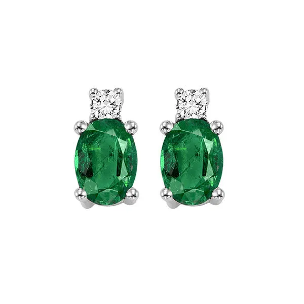 14KT White Gold & Diamond Classic Book Color Ensembles Fashion Earrings  - 1/10 ctw