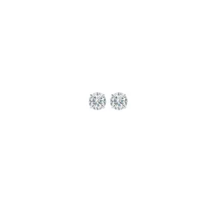 14KT White Gold & Diamond Classic Book Round Stud Earrings  - 1/10 ctw