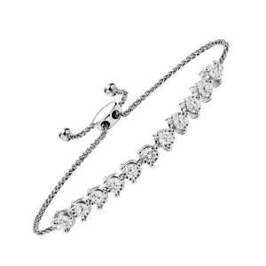 14KT White Gold & Diamond Classic Book Tennis Bracelet  - 1/5 ctw