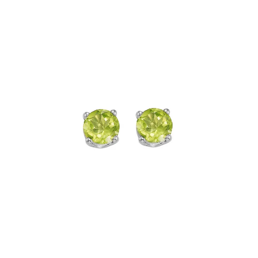 14KT White Gold Classic Book Color Stud Earrings