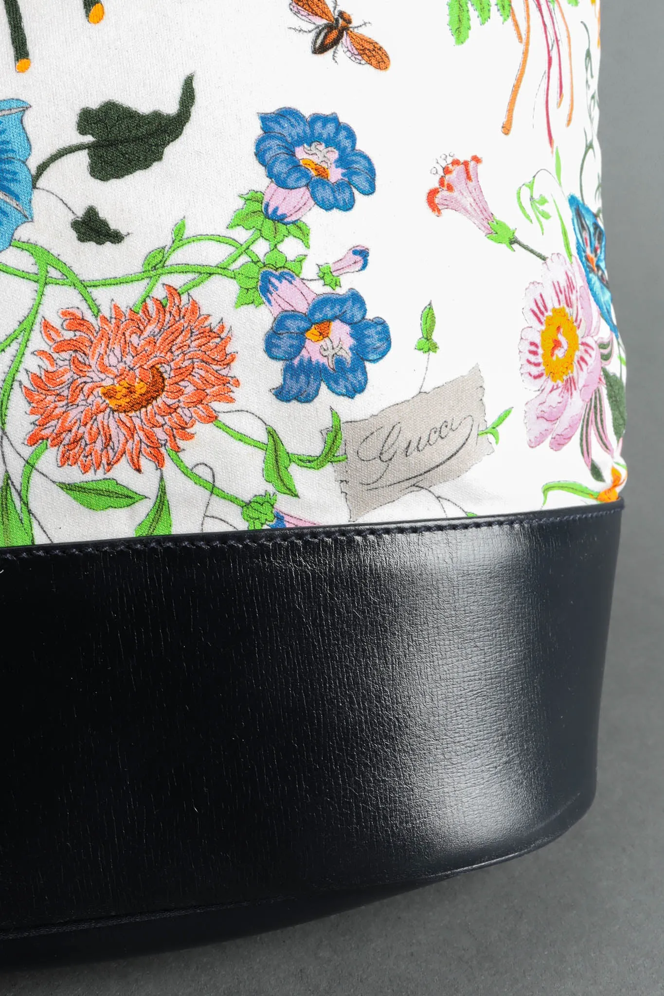 1980s Flora Bucket Shoulder Bag
