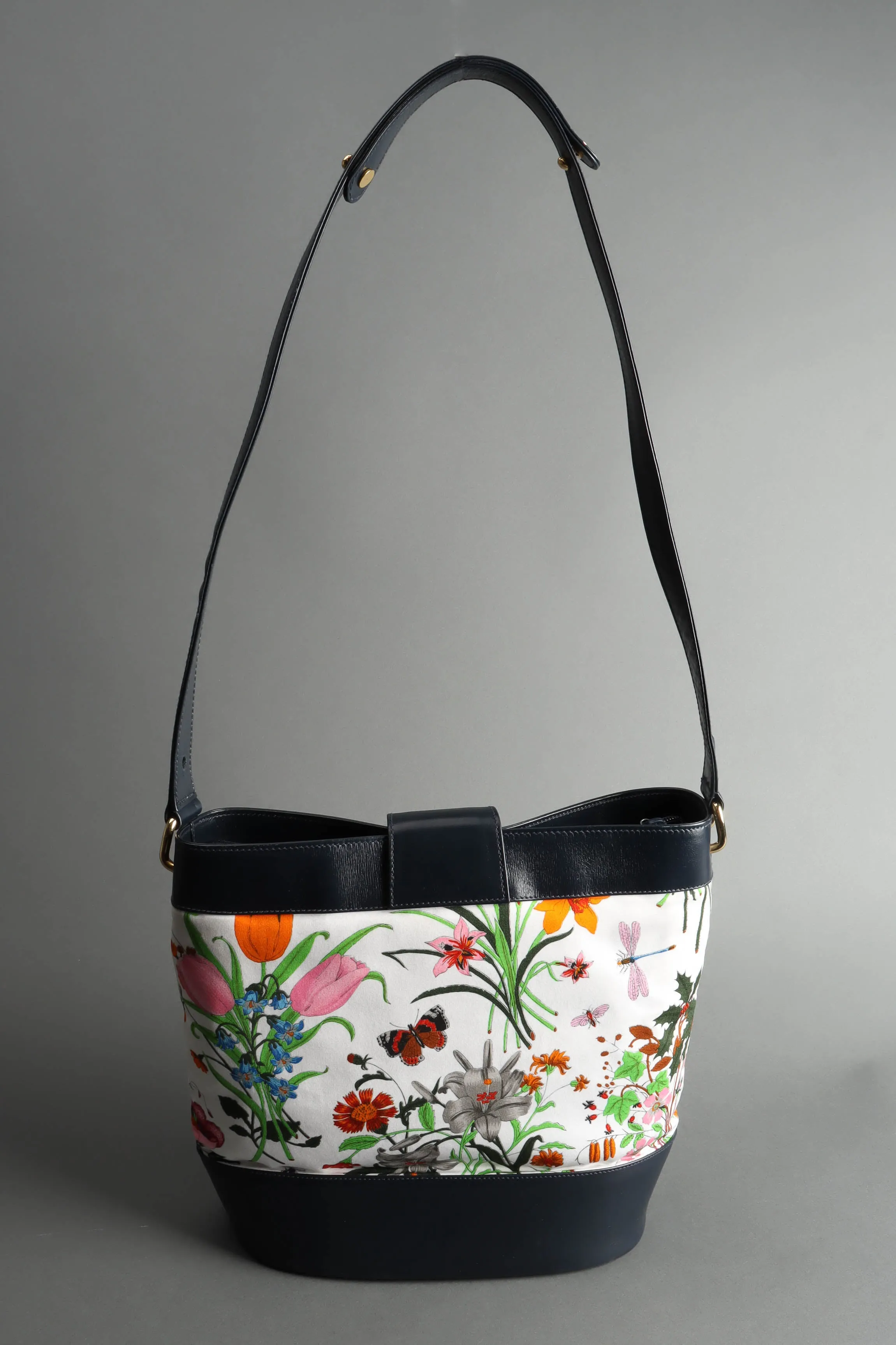 1980s Flora Bucket Shoulder Bag
