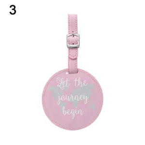1Pc Suitcase Luggage Tag Leather Round Mr&Mrs Embroidery Label Bag Pendant Handbag  Name ID Address Tags Gifts Travel Accessorie
