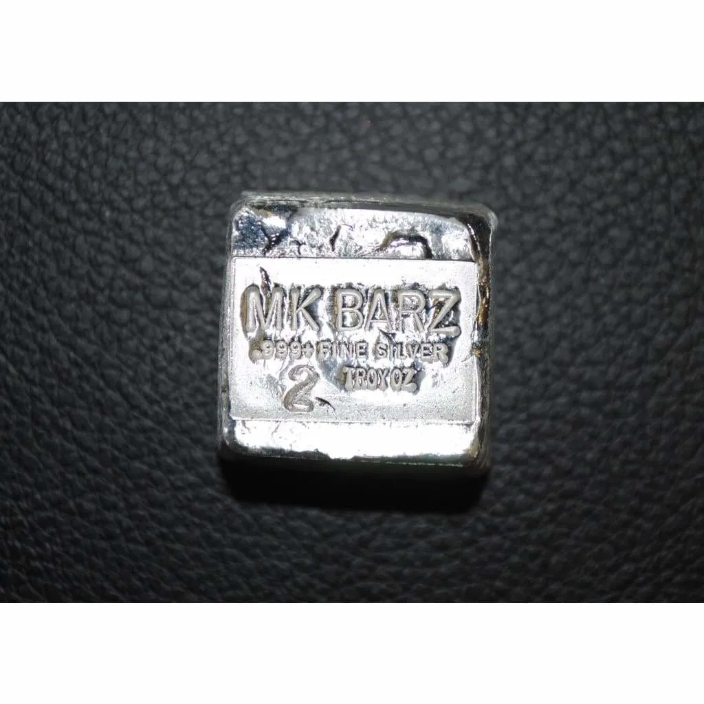 2 Troy Oz. MK BarZ "The Cube" Stamped .999 Fine Silver