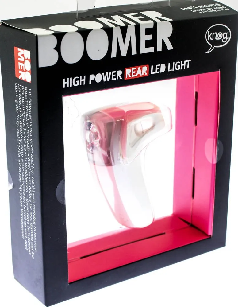 3 QTY KNOG BOOMER '12 White W/ 1 RED LED Bike Rear Light 7 Lumen 4 Mode 600m NEW