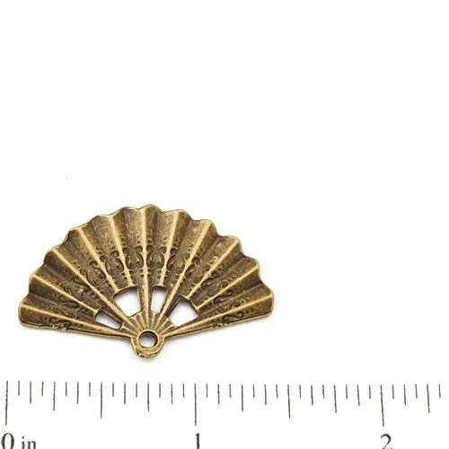 33*21*1.8mm Vintage antique bronze Zinc alloy charms and pendant,fan,sold 100 pcs per pkg