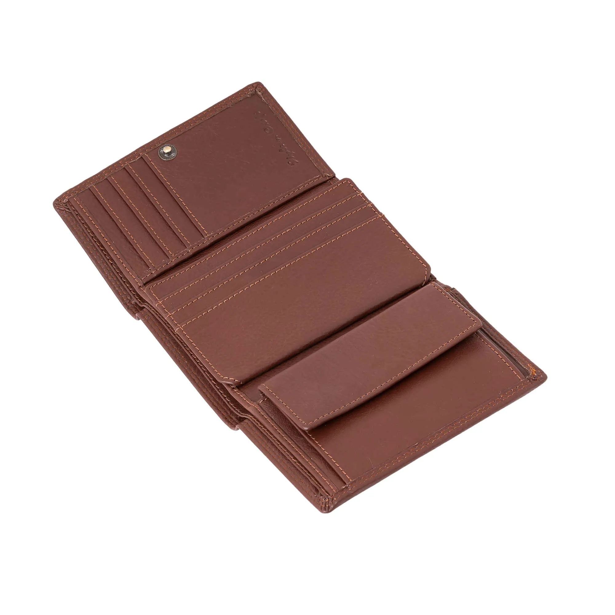 391109 Women's Trifold Leather Wallet in Brown Color | Style n Craft