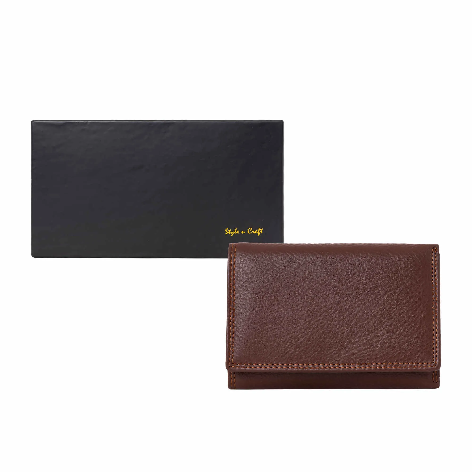 391109 Women's Trifold Leather Wallet in Brown Color | Style n Craft