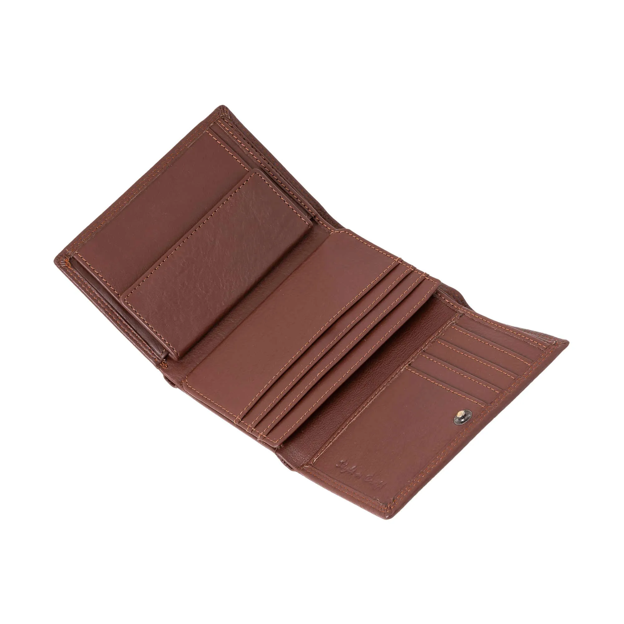 391109 Women's Trifold Leather Wallet in Brown Color | Style n Craft