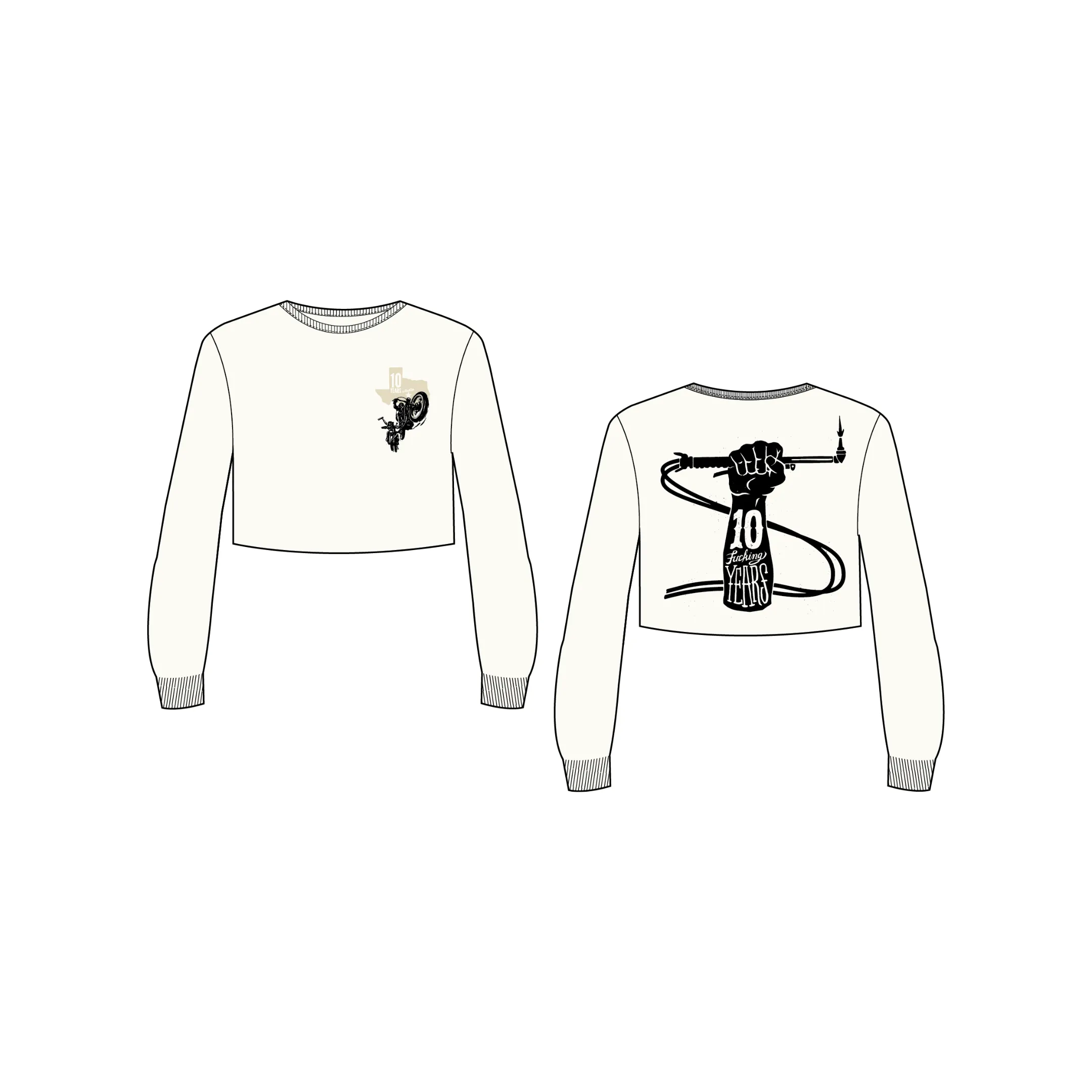 4. Women's 10 Year Crop Sweatshirt