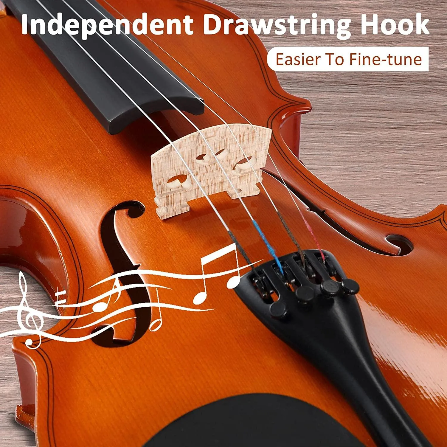 4/4 Full Size Violin Set Kids Premium Handcraft Violin with Case for Age 11 