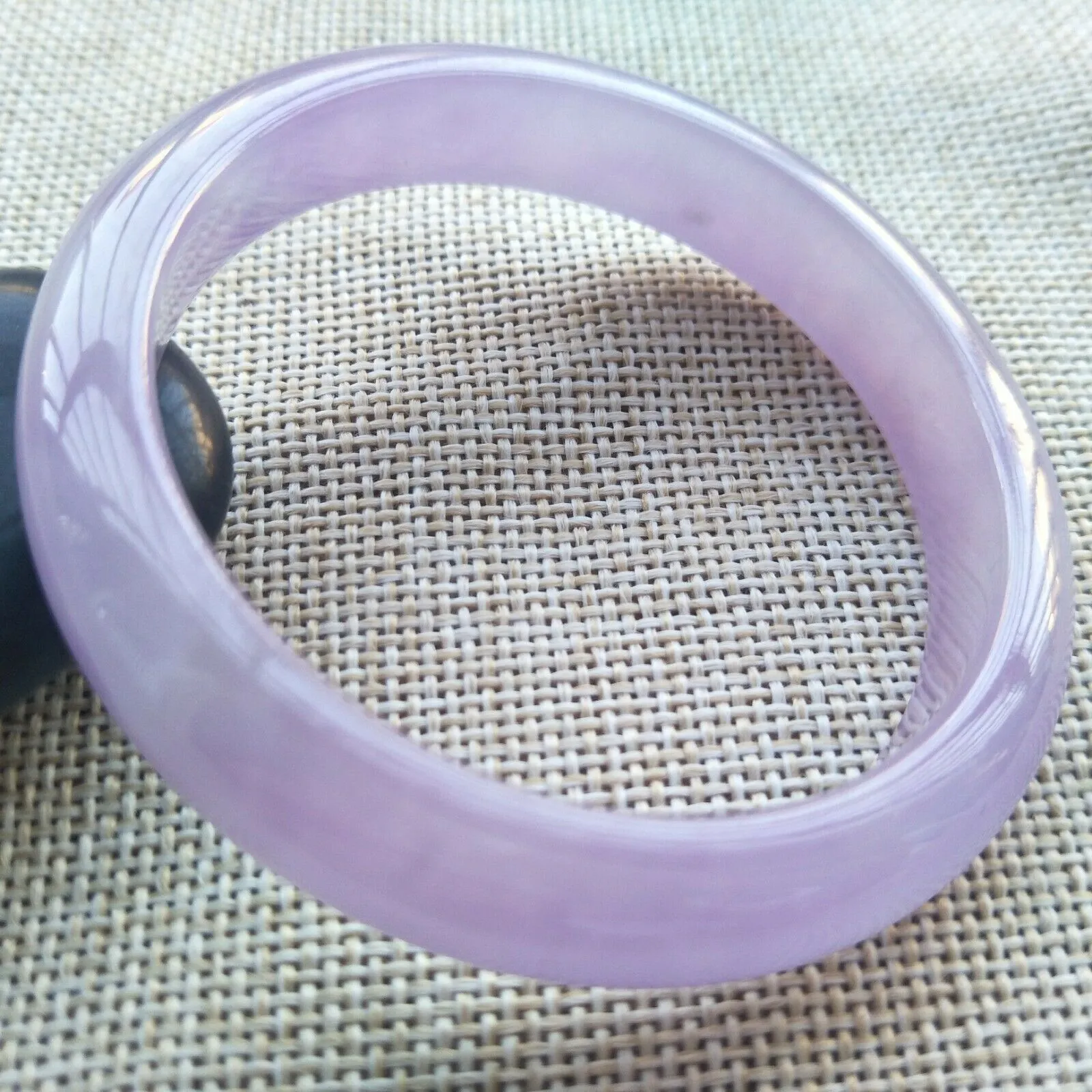 53/54/55mm Certified Natural Lavender Jadeite Emerald A*Jade HandCarved Lucky Bracelet Bangle F118