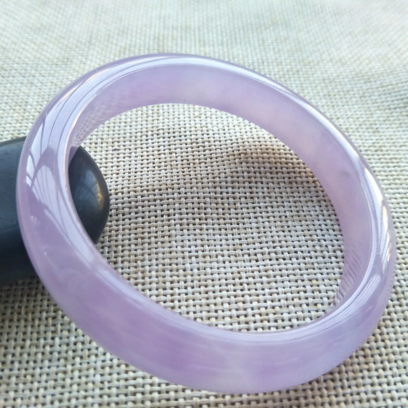 53/54/55mm Certified Natural Lavender Jadeite Emerald A*Jade HandCarved Lucky Bracelet Bangle F118