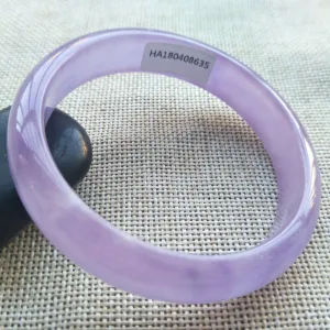 57/58/59mm Certified Natural Lavender Jadeite Emerald A*Jade HandCarved Lucky Bracelet Bangle HA8635