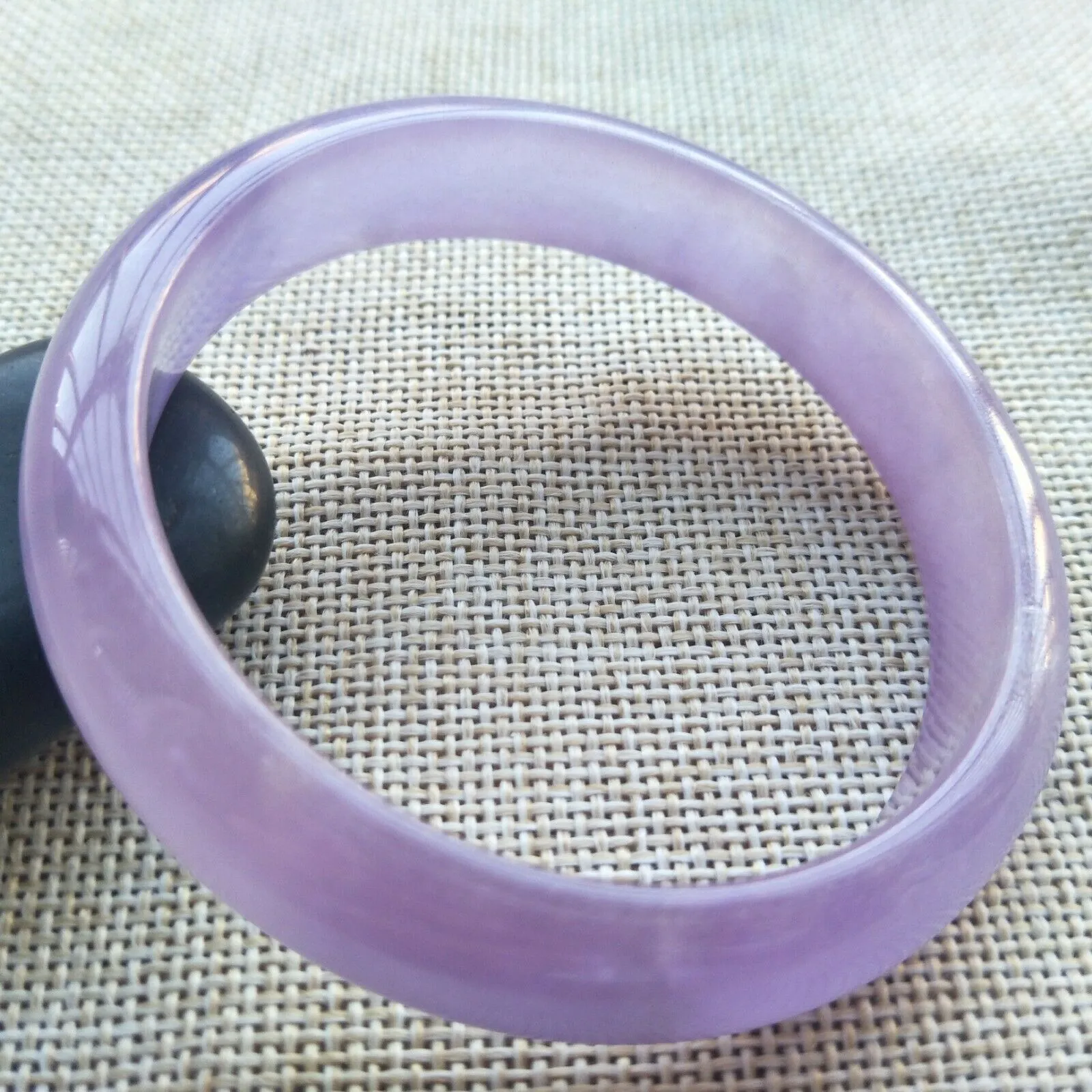 57/58/59mm Certified Natural Lavender Jadeite Emerald A*Jade HandCarved Lucky Bracelet Bangle HA8635