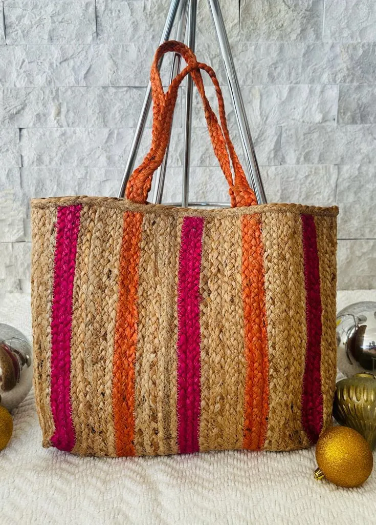 8035 - JUTE HANDBAG PRE-PACK 3 PCS UNIT PRICE $18.95
