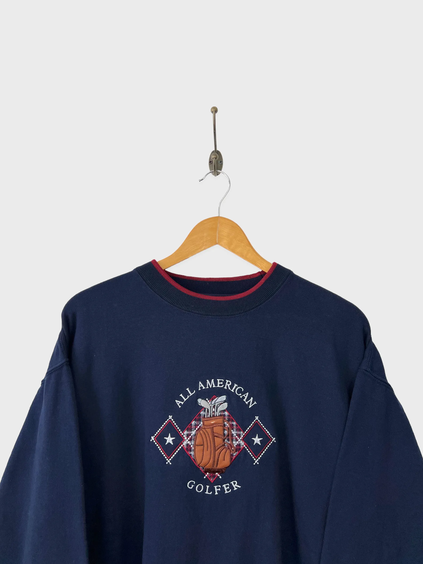 90's All American Golfer Embroidered Vintage Sweatshirt Size 10-12