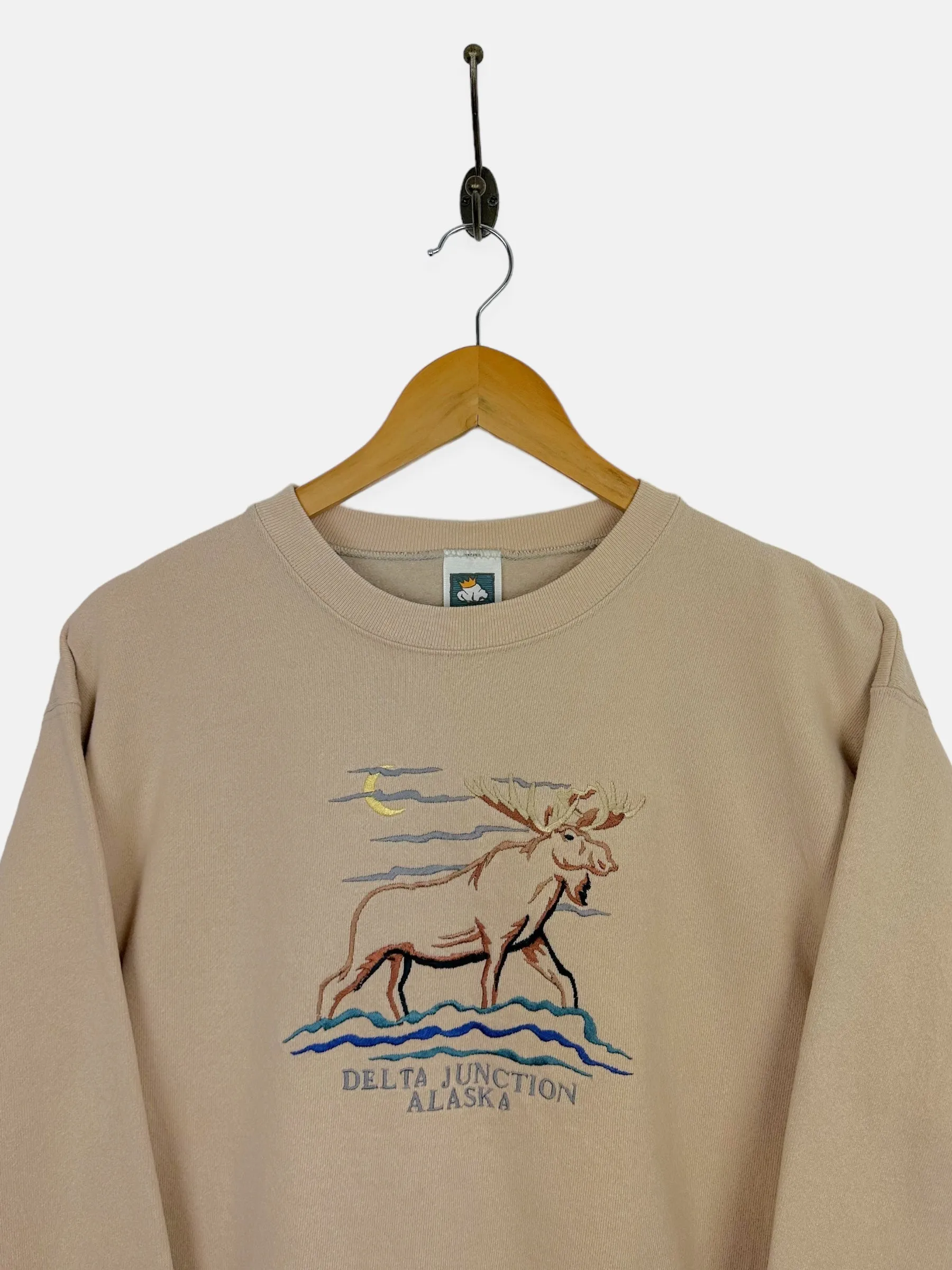 90's Delta Junction Alaska Embroidered Vintage Sweatshirt Size 12