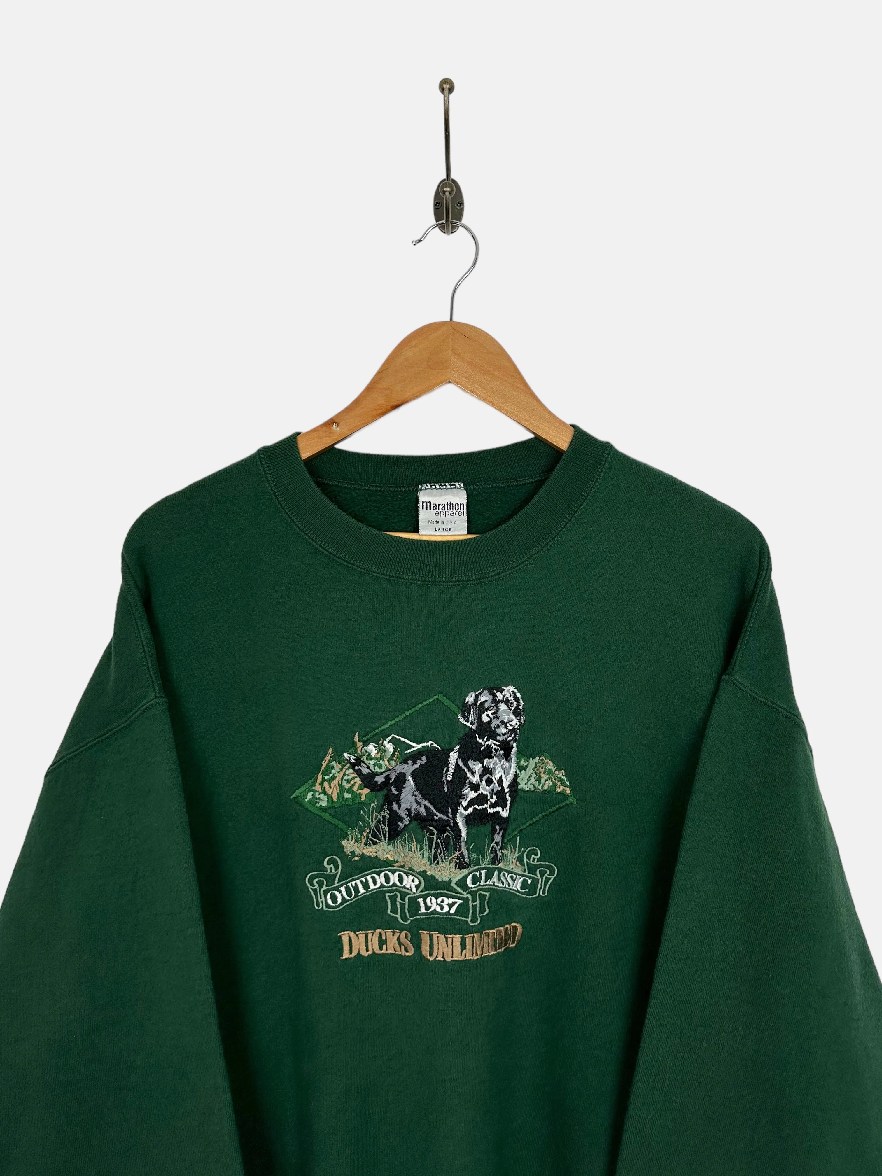 90's Ducks Unlimited USA Made Embroidered Vintage Sweatshirt Size M-L