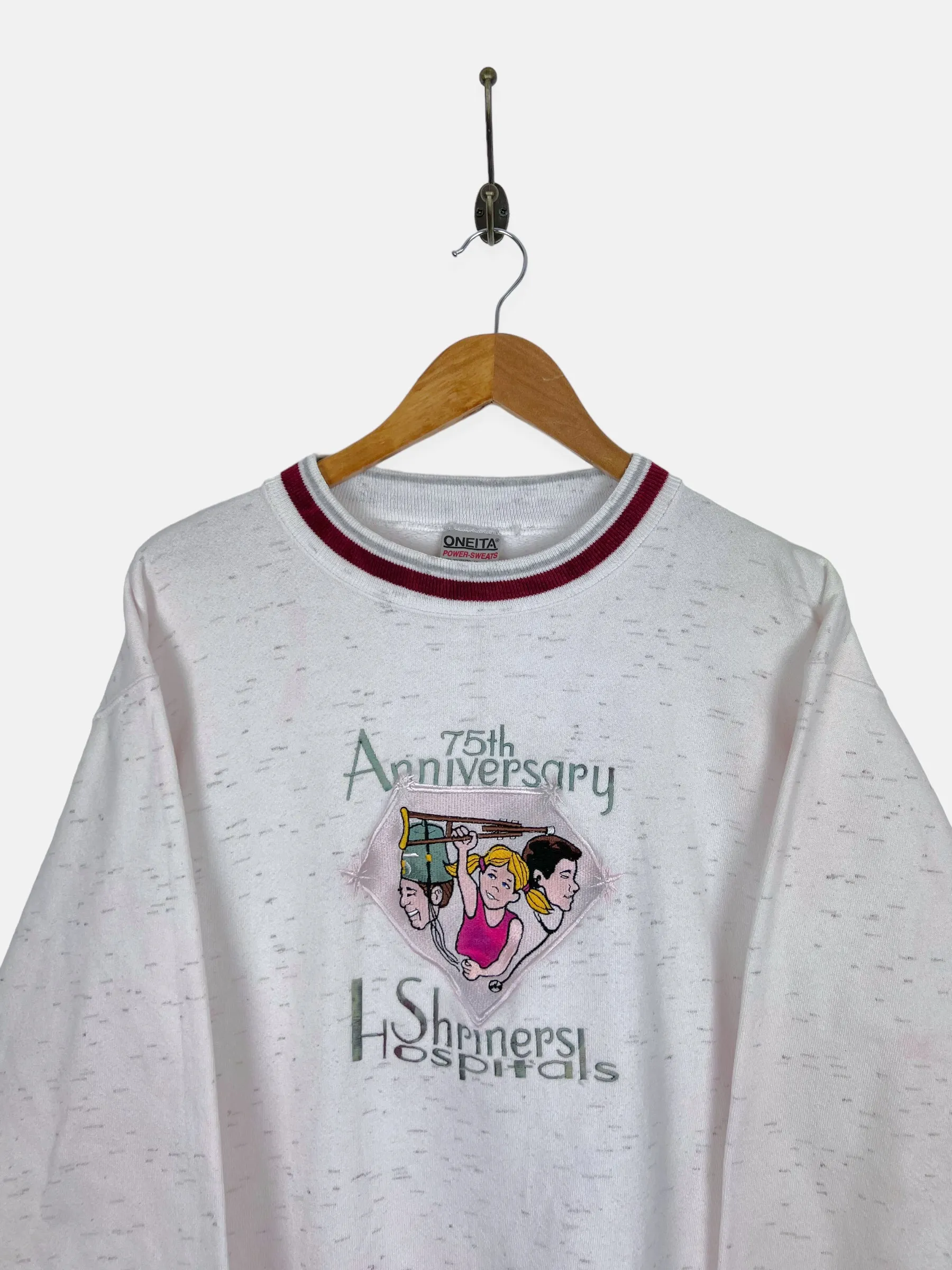 90's Shriners Hospitals 75th Anniversary Embroidered Vintage Sweatshirt Size 12